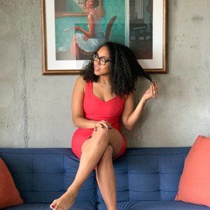 DKNY Red Sweetheart Dress, Linen Pinup Retro Dream